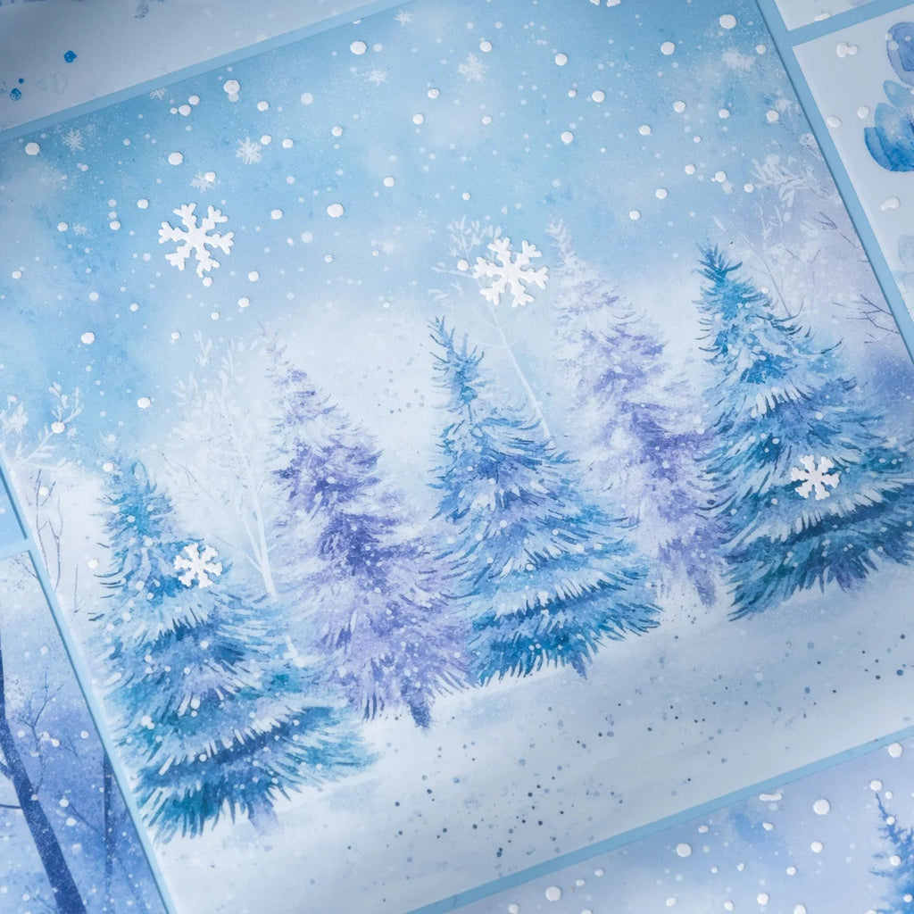 3D Snowflake Sticker Sheets | Winter DIY Snow Particle Pack Craft Sticker Pack Qme