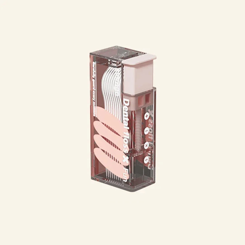 Portable Automatic Floss Dispenser – Refillable Floss Picks Floss Dispenser Qme pink