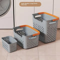Large Capacity Laundry Basket – Plastic Home Storage Organizer Laundry Storage Basket Qme Gray S M L