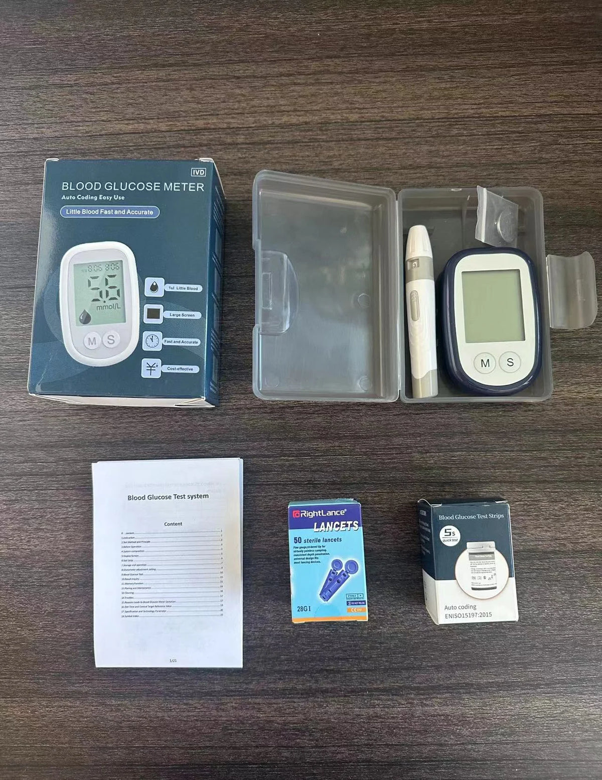 VivaGuard VGM04 Blood Glucose Meter Kit – 50 Strips & Lancets Blood Glucose Meter Qst 50ocs Blue Set United States