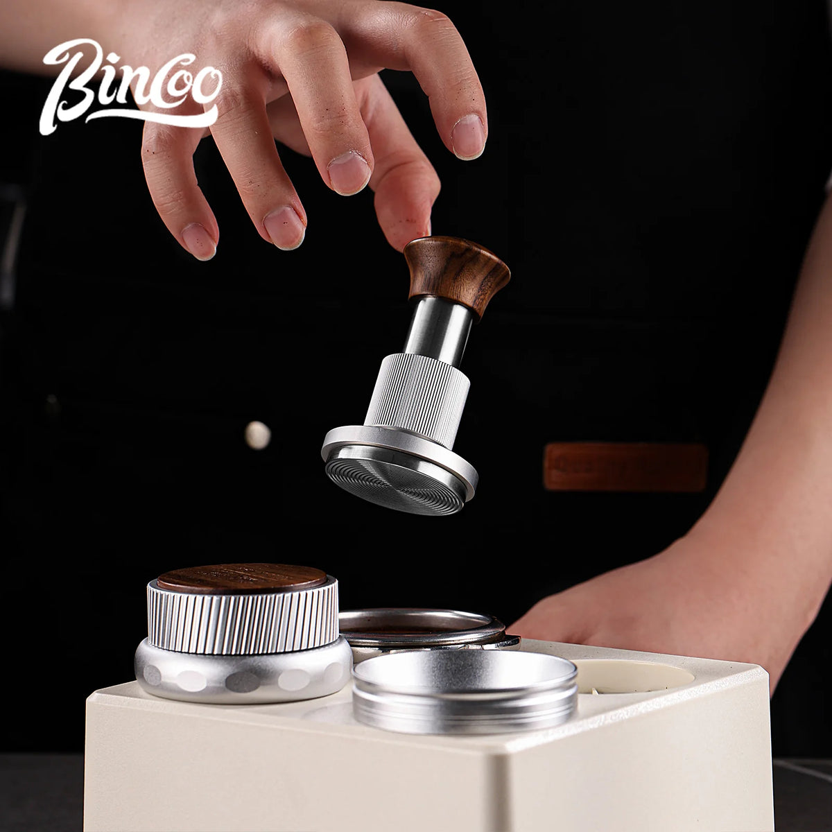 Bincoo Coffee Tamper Station Storage Base 51/58mm Barista Coffee Tamper Station Qst