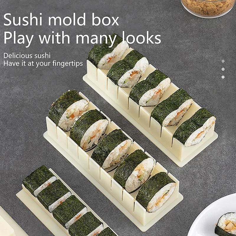 3-Piece Sushi Mold Set – Heart, Round & Square Kimbap Maker Sushi Mold Set Qst
