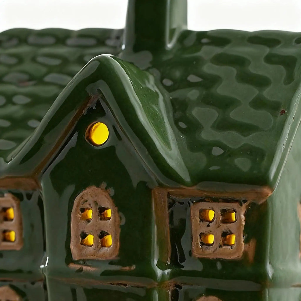 Christmas Ceramic Light-Up House Table Centerpiece | Holiday Decor Christmas Centerpiece Qme
