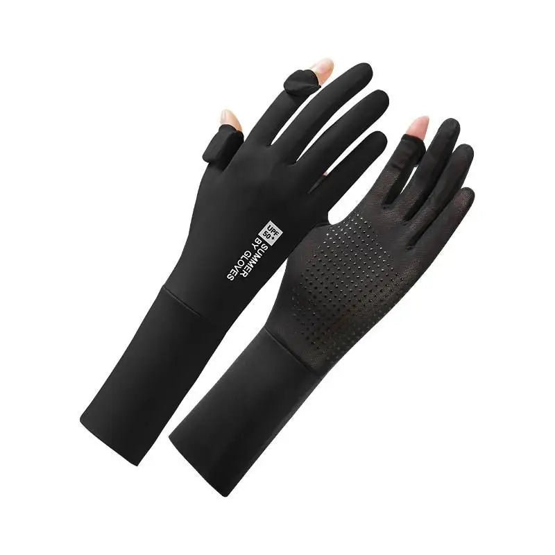 Women's UV Ice Silk Driving Gloves – Touchscreen & Breathable UV Sun Gloves Qst A5
