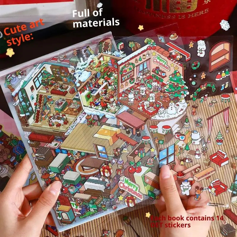 Christmas Miniature Scene Diorama Stickers | DIY Craft Set DIY Craft Stickers Qme
