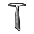 Ethnic Cashew Print Adjustable PU Retro Jacquard Waist Belt Printed Waist Belt Qme Black