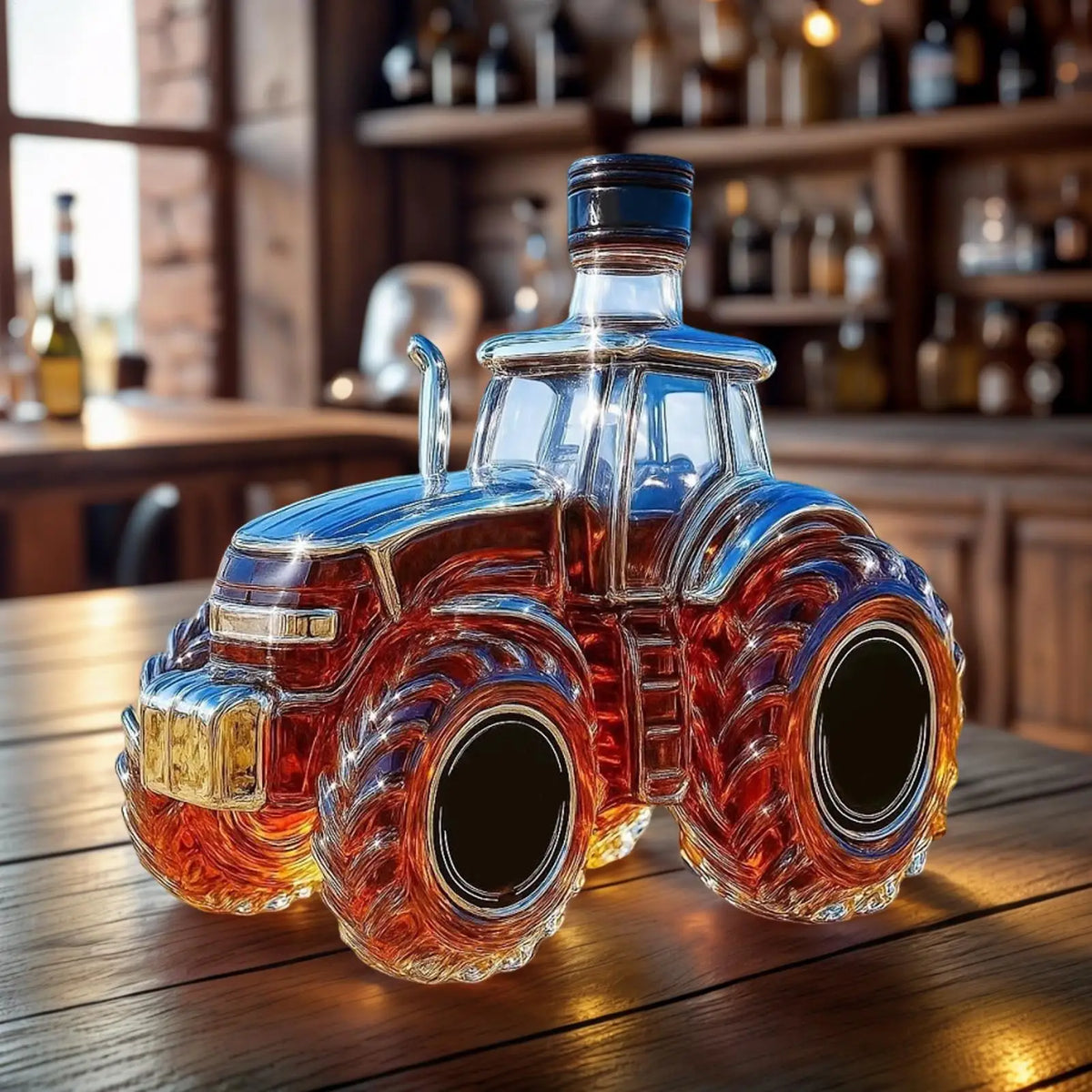 Tractor Design Glass Whiskey Decanter 300ml | Novelty Liquor Glass Whiskey Decanter Qme
