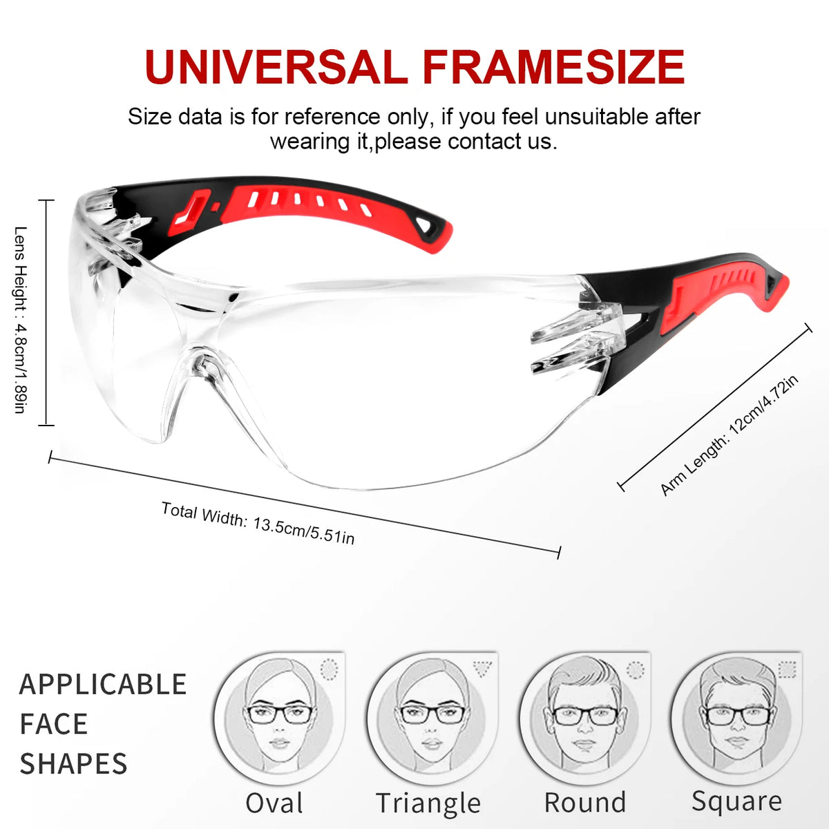 VOPHA ANSI Z87.1 Safety Glasses – Anti-Fog Clear Wraparound Safety Glasses Qst