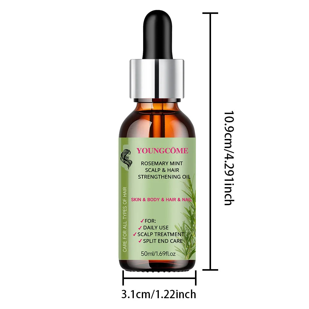 Rosemary Mint Hair Strengthening Oil – Deep Hydration & Shine Hair Strengthening Oil Qst 50ML