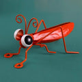 Metal Grasshopper Garden Statue – Outdoor Tree Wall Art Decor Garden Wall Statue Qme Red
