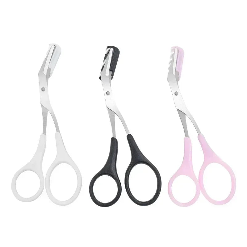 Stainless Steel Eyebrow Trimmer Scissors with Comb | Makeup Tool Eyebrow Trimmer Qme