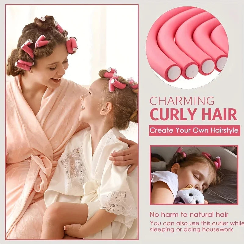 Flexi Rods No-Heat Hair Curlers – Soft Waves Styling Set No-Heat Hair Curlers Qme