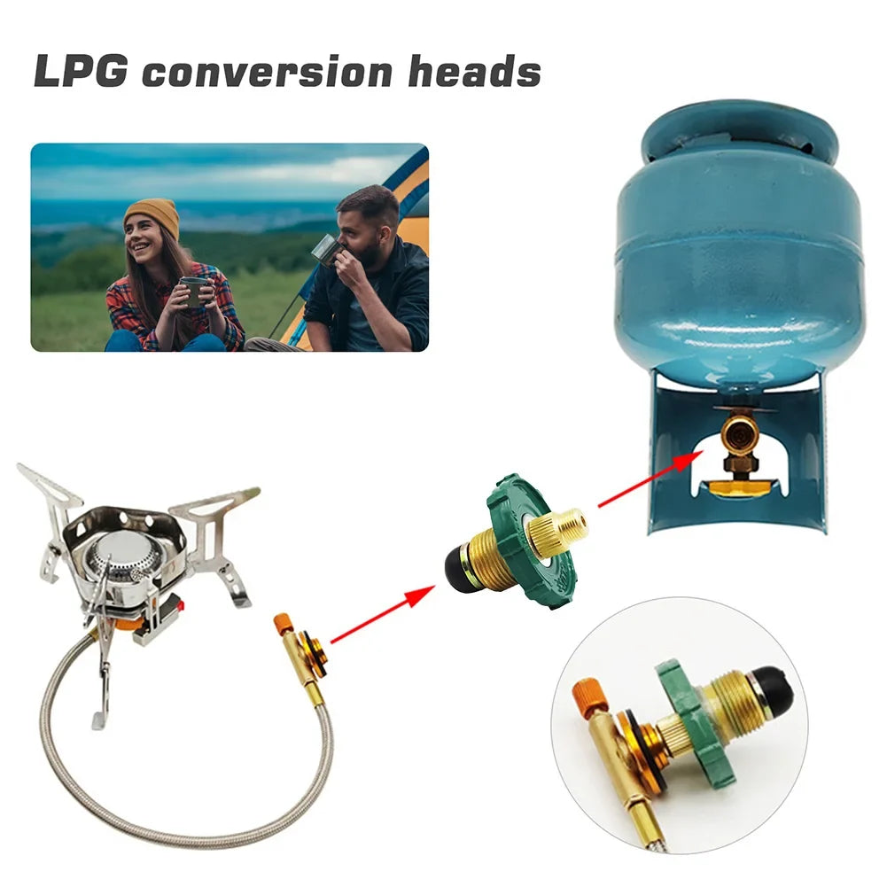 Camping Gas Stove Converter Adapter – Zinc Alloy Conversion Head Camping Stove Adapter Qme