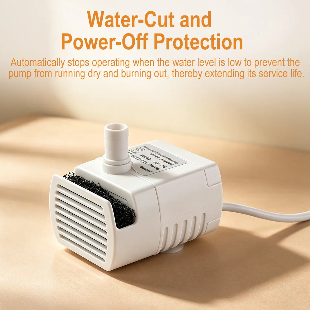 USB DC 5V Submersible Mini Pump – Pet Fountain LED Sensor Pet Fountain Pump Qst