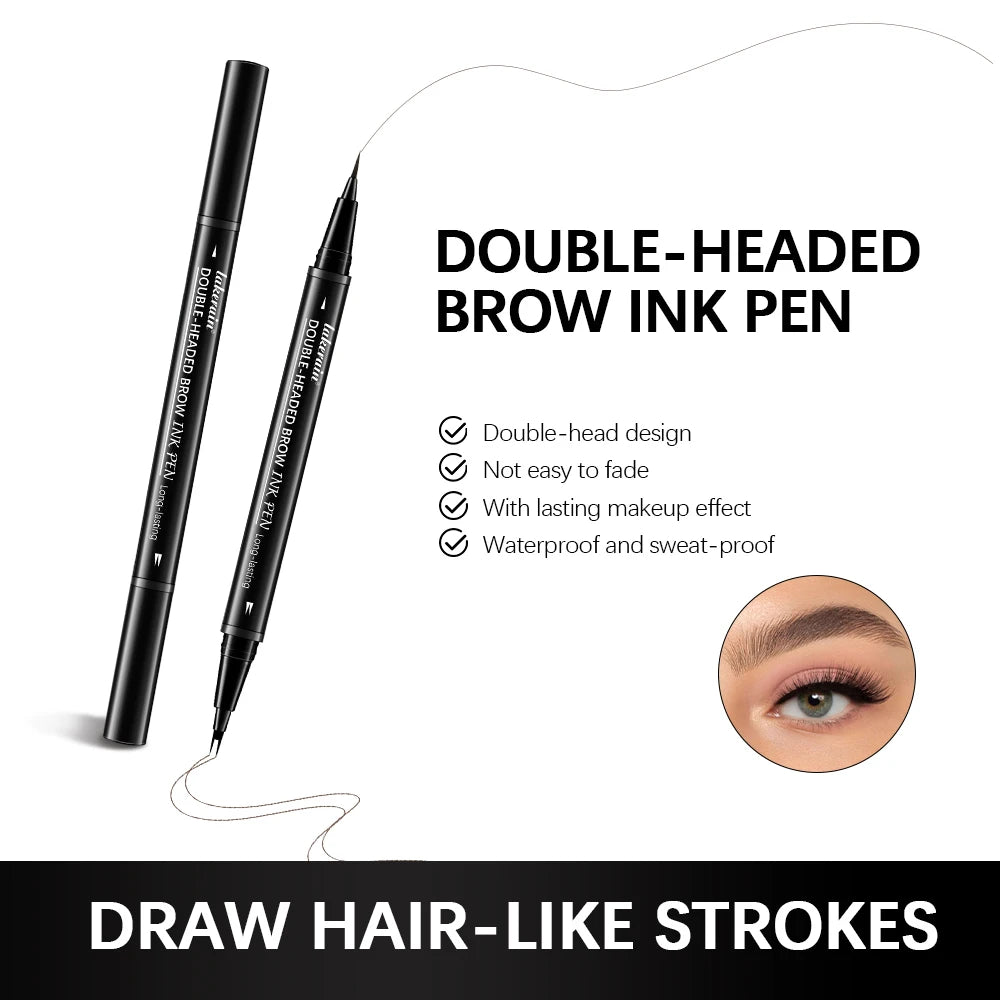 Double-Headed Liquid Eyebrow Pencil – Waterproof & Long-Lasting Liquid Eyebrow Pencil Qst