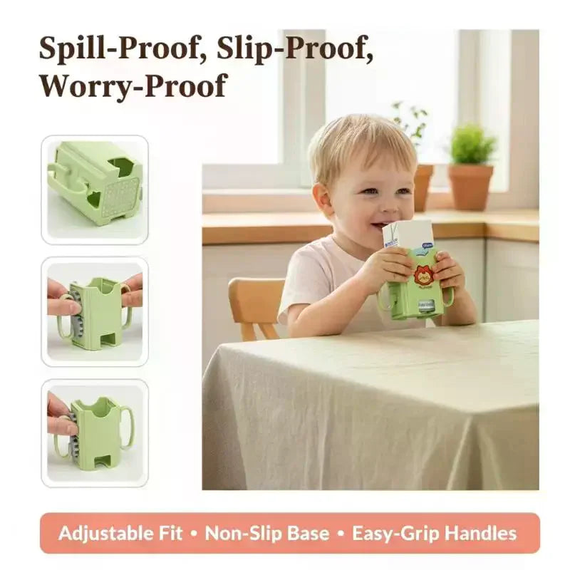 Adjustable Anti-Squeeze Juice & Milk Box Cup Holder Kids Drink Holder Qme