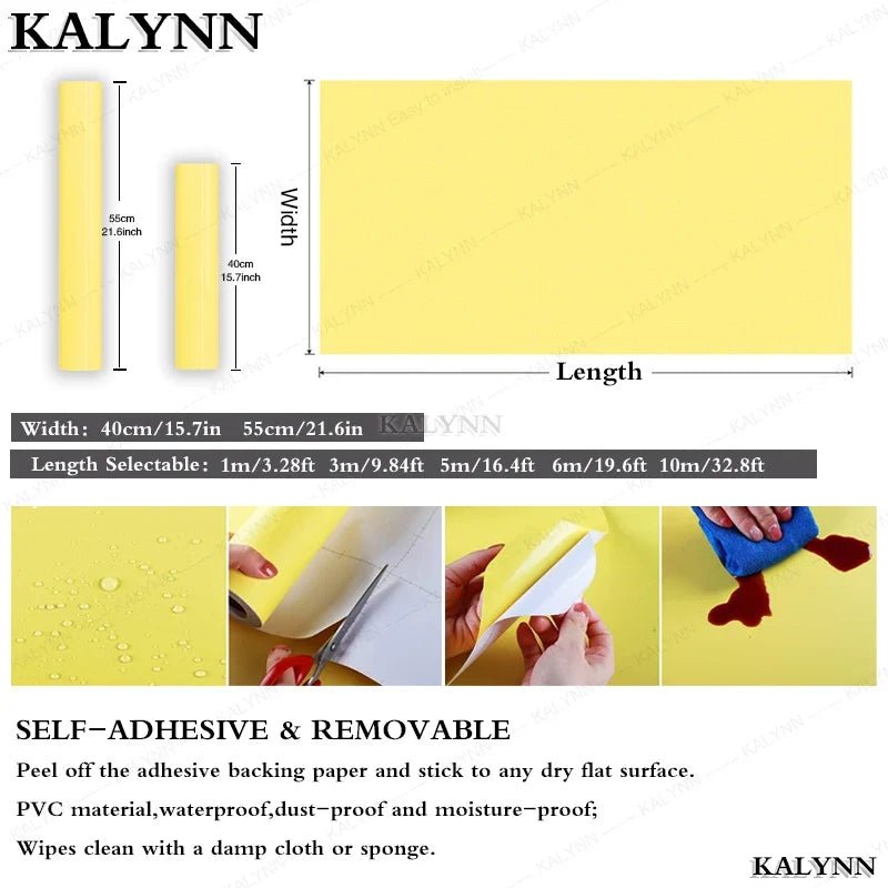 Peel & Stick Solid Color Contact Paper – Self-Adhesive Vinyl Peel & Stick Wallpaper Qme