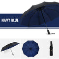 Windproof Double Layer Fully Automatic Folding Umbrella Windproof Auto Umbrella Qst blue