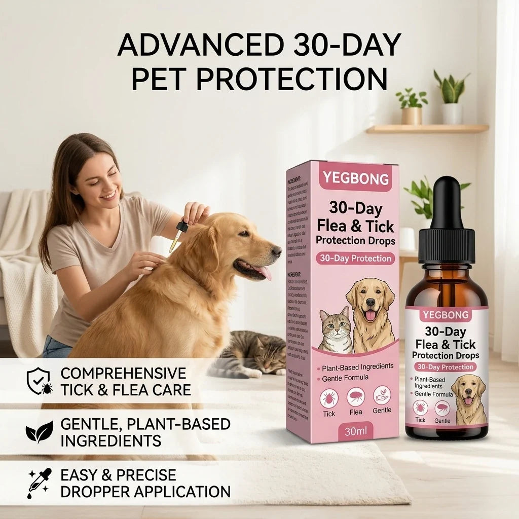 Pet Flea & Tick Repellent Spot-On Drops for Dogs & Cats Flea Tick Repellent Drops Qme