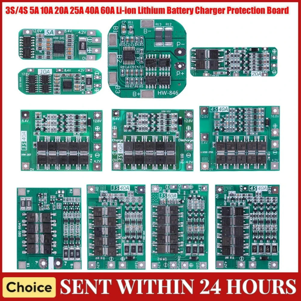 2S 3S 4S Li-ion BMS Protection Board 20A 40A 60A BMS Protection Board Qme