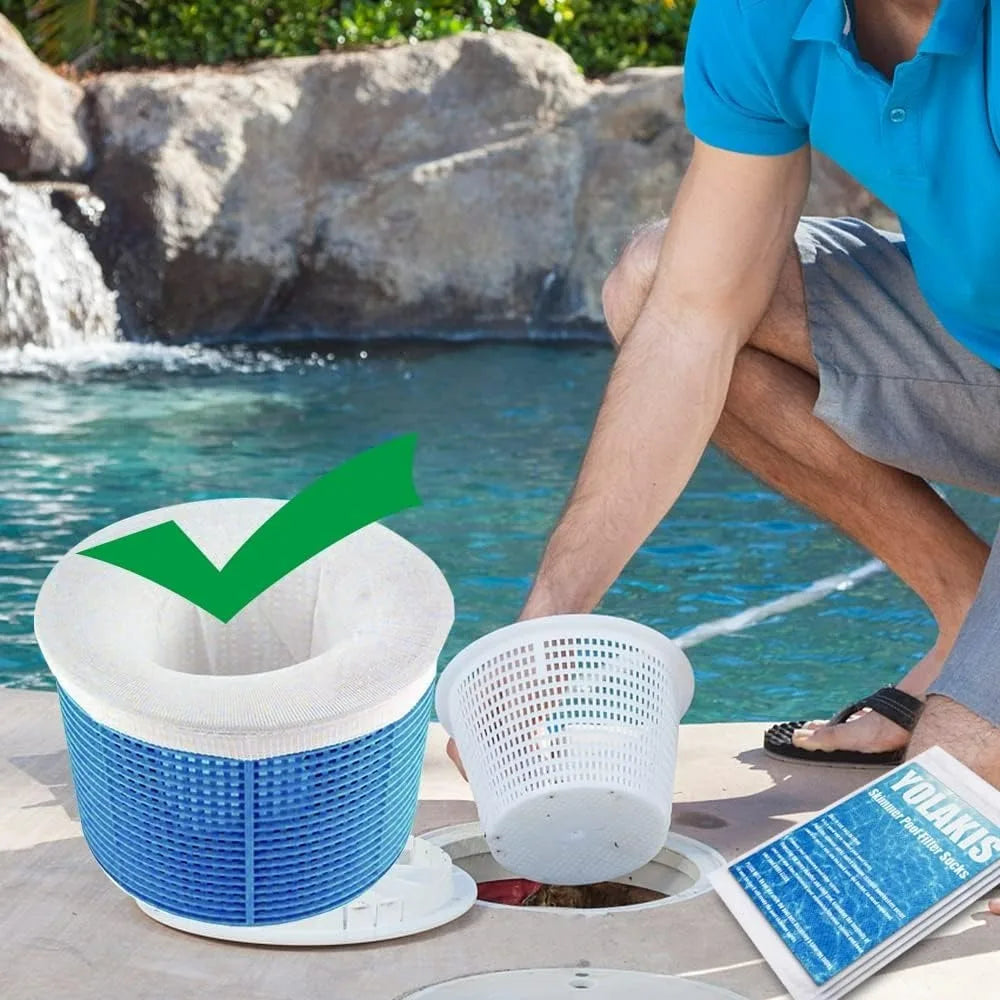 Pool Skimmer Nylon Filter Socks 10/20 Pack – Reusable Pool Skimmer Filter Socks Qme