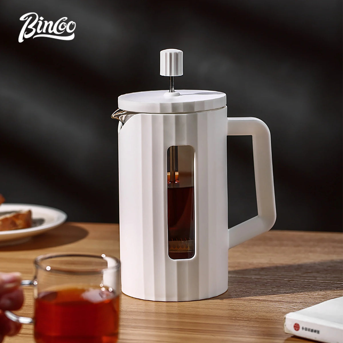 Bincoo 600ml French Press Coffee Maker – Borosilicate Glass French Press Coffee Maker Qst