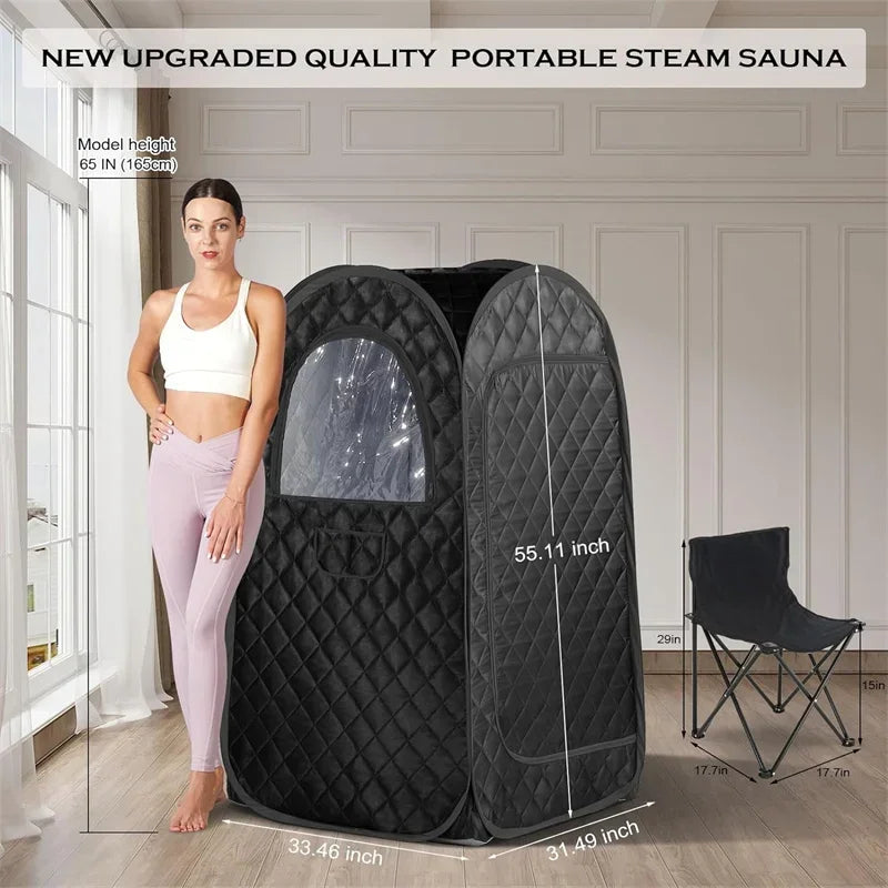 Full-Size Home Steam Sauna Tent – 4L 1500W, 1–2 Person Steam Sauna Tent Qst