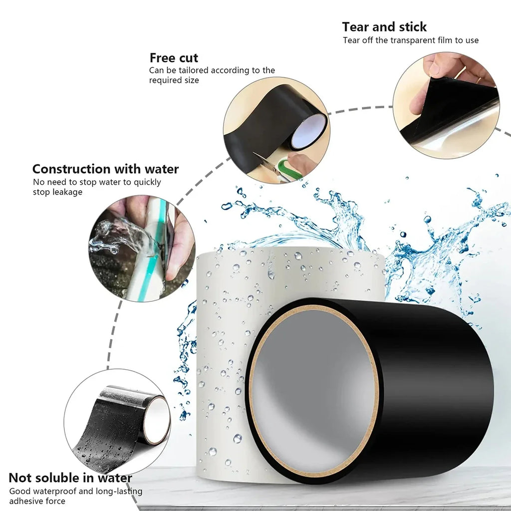 Waterproof Leak Sealing Tape – Self-Adhesive Pipe Repair Waterproof Repair Tape Qme