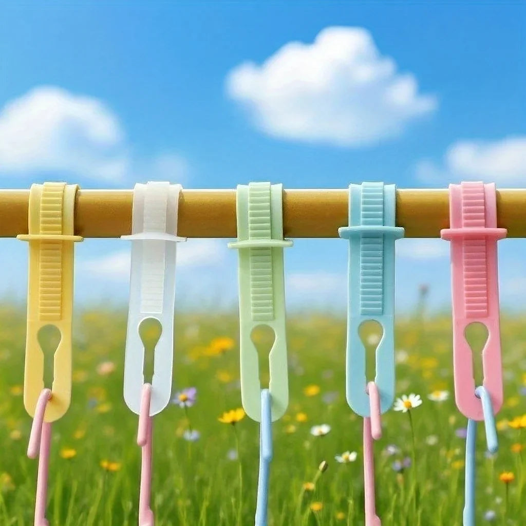 Windproof Anti-Slip Clothes Hanger Clips – 50pcs Adjustable Clothes Hanger Clips Qme