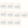 Nail-Free Adhesive Hooks for Bathroom & Kitchen | 10-Pack Adhesive Wall Hooks Qme 10pcs