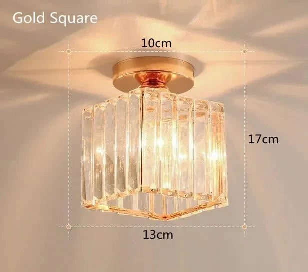 Modern LED Pendant Ceiling Light | Metal & Glass | E27 | 4 Colors Pendant Ceiling Light Qme Square Golden