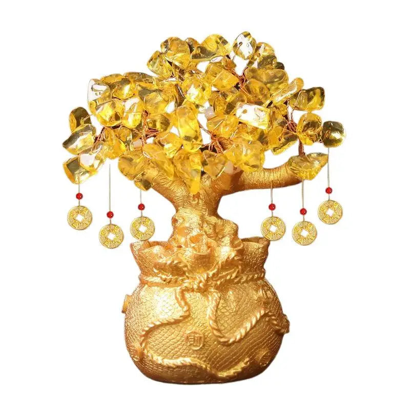 Feng Shui Crystal Money Tree Ornament – Lucky Wealth Decor Feng Shui Ornament Qst
