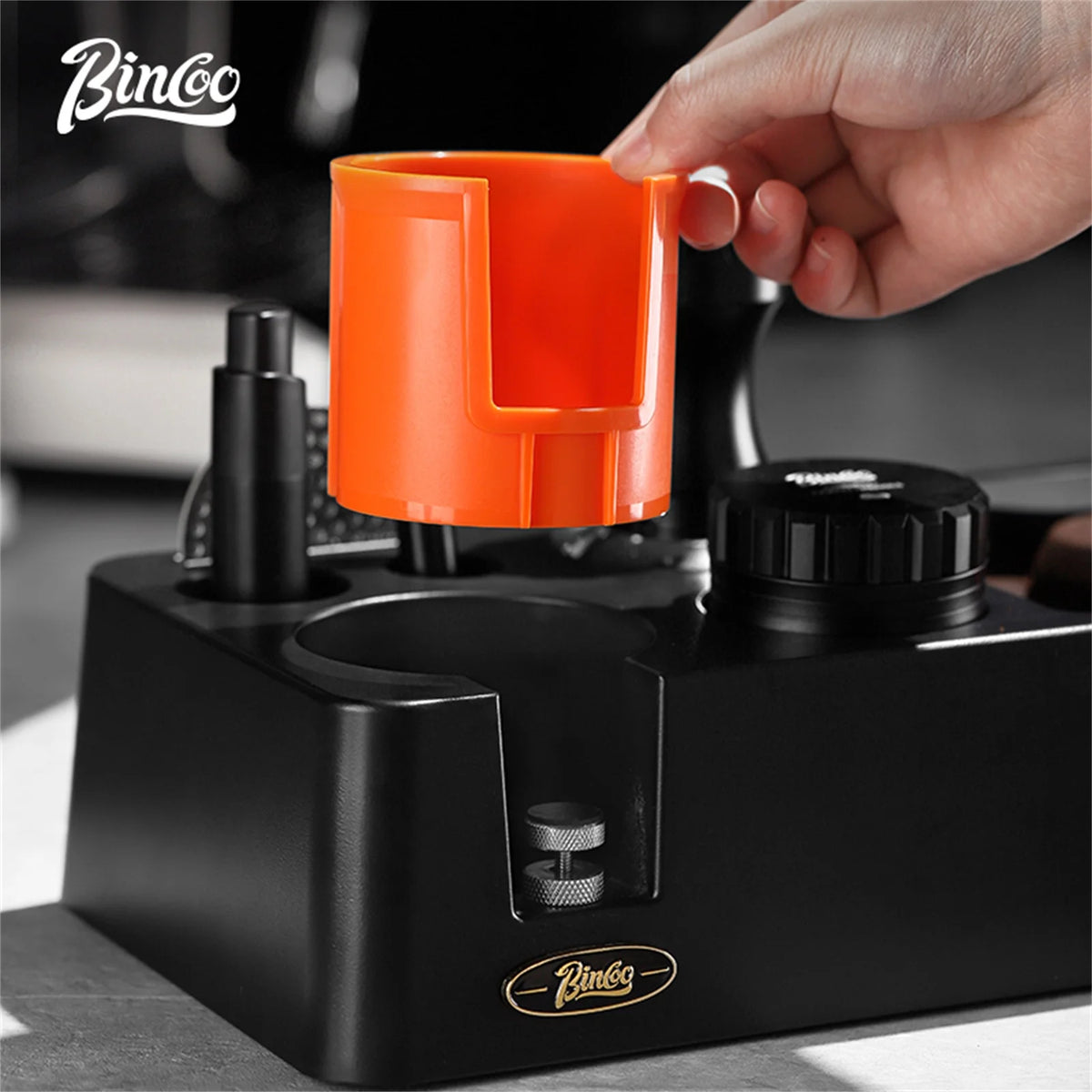 Bincoo 51/58mm Coffee Distributor, Tamper & Knock Box Set Espresso Barista Set Qst