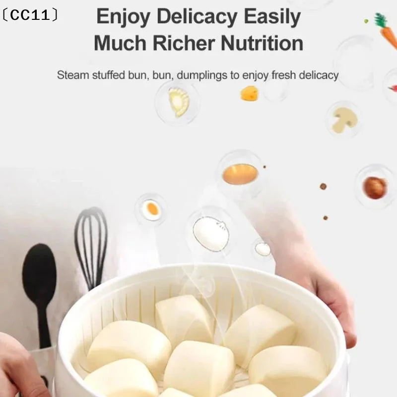 Microwave Food Steamer Heat-Resistant Plastic Steaming Tray Set Microwave Steamer Set Qme
