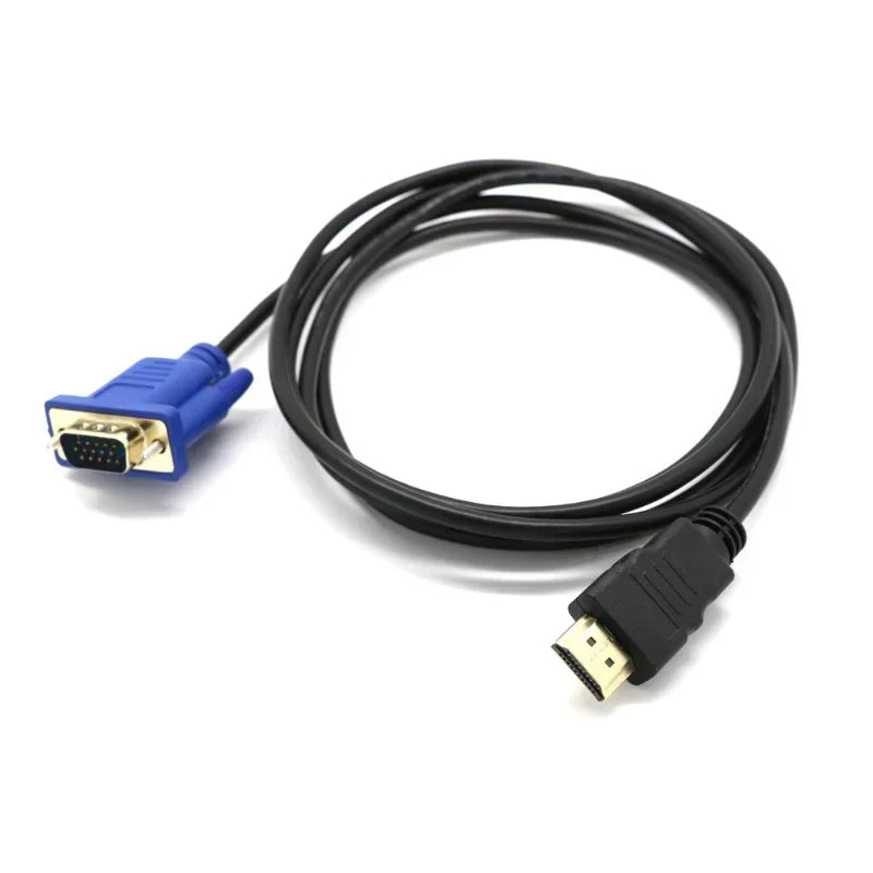 HDMI to VGA Cable 1.8M Male to Male Adapter for HD Player & HDTV Video Adapter Cable Qme