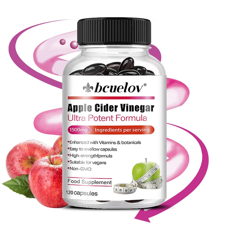 Apple Cider Vinegar 1500mg Capsules – Metabolism & Digestive Support Dietary Supplement Qst