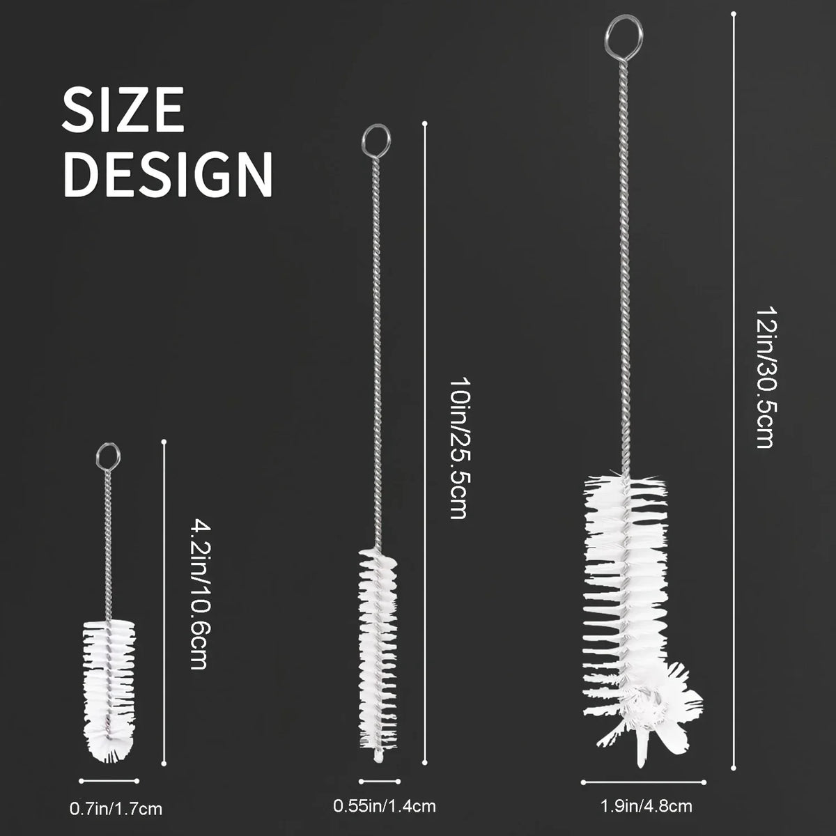 Multi-Purpose Cleaning Brush Set – Straws, Pipes & Decanters Cleaning Brush Set Qme