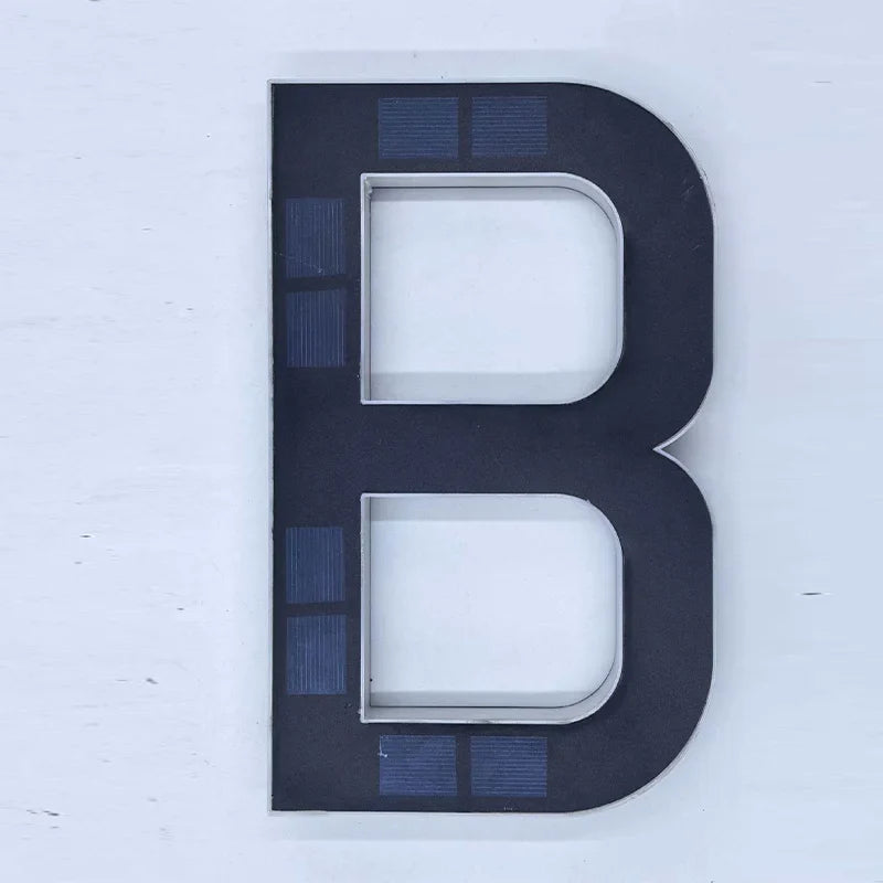 Solar LED House Number Light – Waterproof Modern Address Sign Solar Address Light Qme 4.7 inch letter B