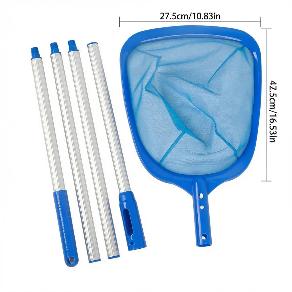 Retractable Triangular Folding Pool Skimmer Net & Telescopic Pole Pool Skimmer Net Qme