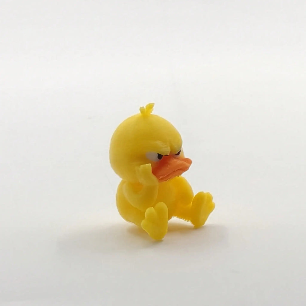 Angry Yellow Duck Statue – Funny Figurine with Crossed Arms Novelty Figurine Qme