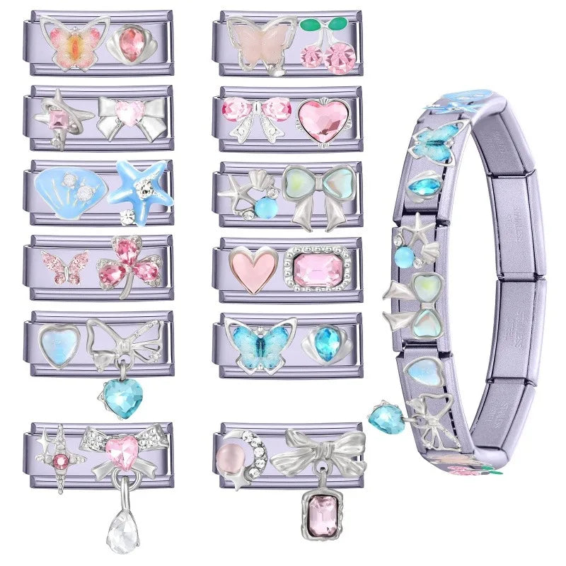 Zircon Starfish Butterfly Hand Chain Bracelet | Stainless Steel Charm Bracelet Qme