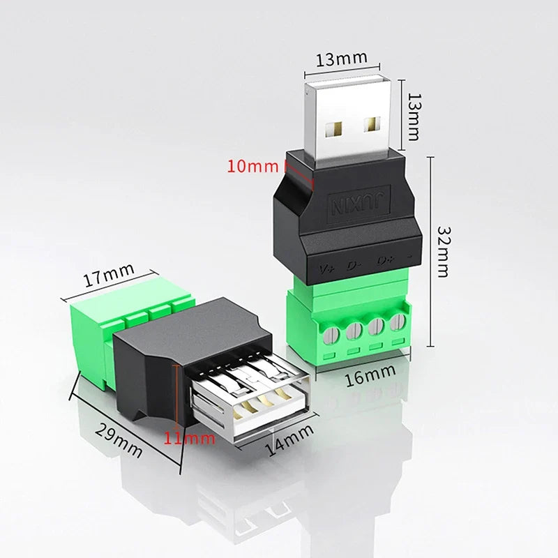 USB 2.0 Type-A 4-Pin Male Female Connector Plug Adapter USB Connector Adapter Qme