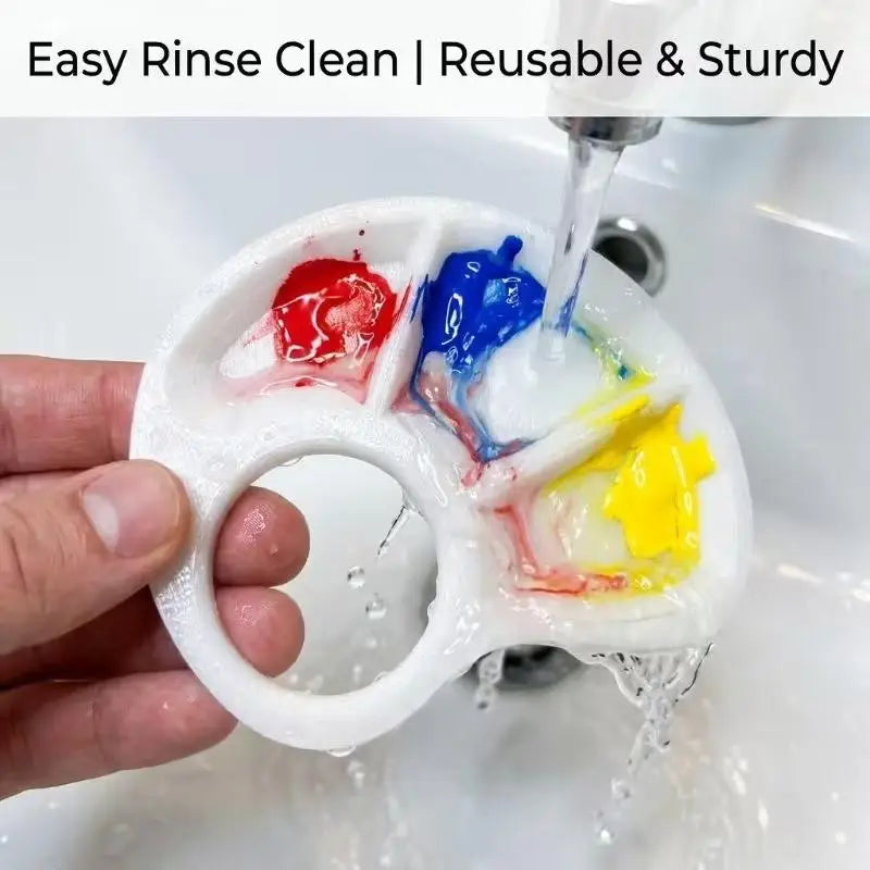 3D Printed Thumb Palette – Portable Color-Coded PLA Art Palette Art Thumb Palette Qme