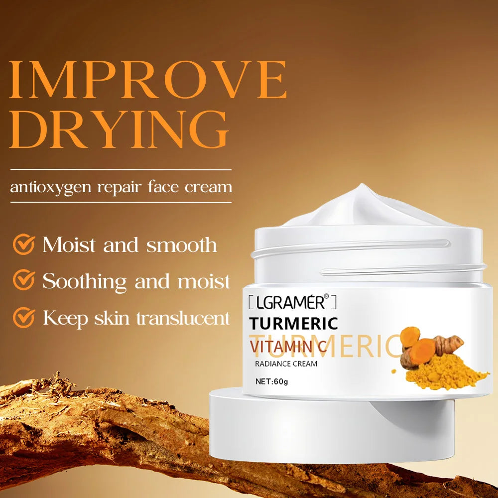Turmeric Face & Body Cream – Vitamin E, Hyaluronic Acid & Collagen Face & Body Cream Qst