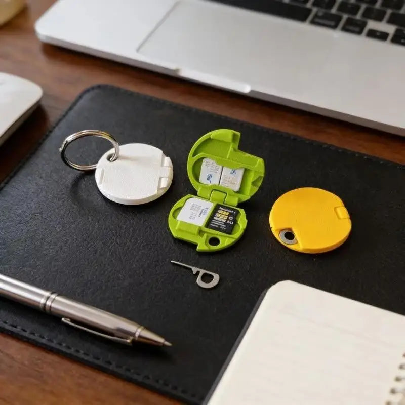 SIM & TF Memory Card Holder Case with Eject Pin | Qme Memory Card Case Qme