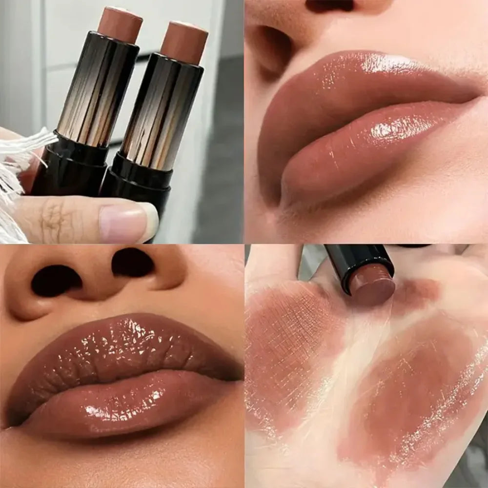 Glossy Mirror Lipstick – Moisturizing Waterproof Red Brown Shade Glossy Lipstick Qme
