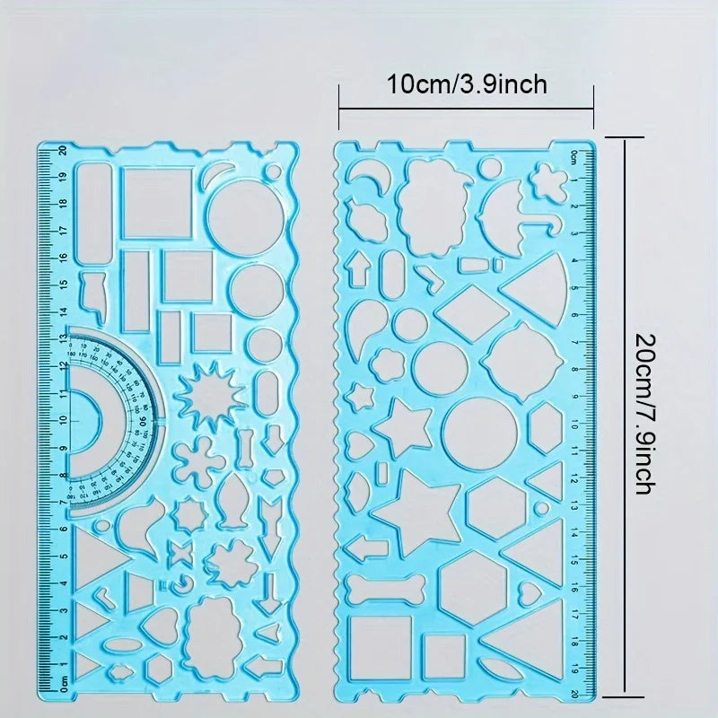 Multifunctional Geometric Ruler Set – Drawing & Crafting Tool Geometric Ruler Set Qme