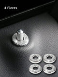 4-Pack White Door Lock Cap Rings for Mercedes-Benz Interior Car Interior Trim Qme Silver