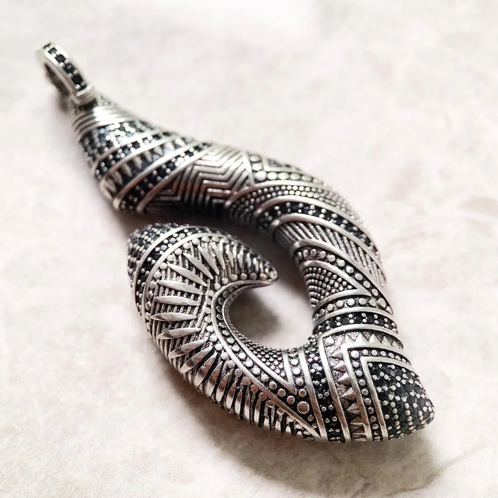 Maori Hook Pendant Solid 925 Sterling Silver Ethnic Necklace Sterling Silver Pendant Qme