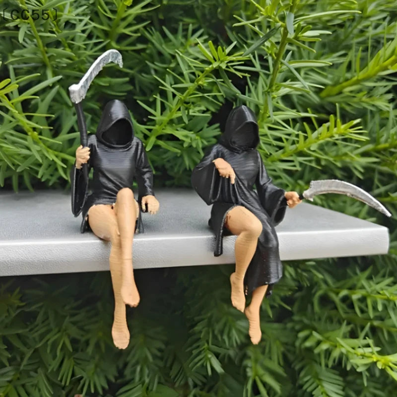 Gothic Grim Reaper Sisters 3D Printed Sculpture Spooky Statue Gothic Resin Sculpture Qst